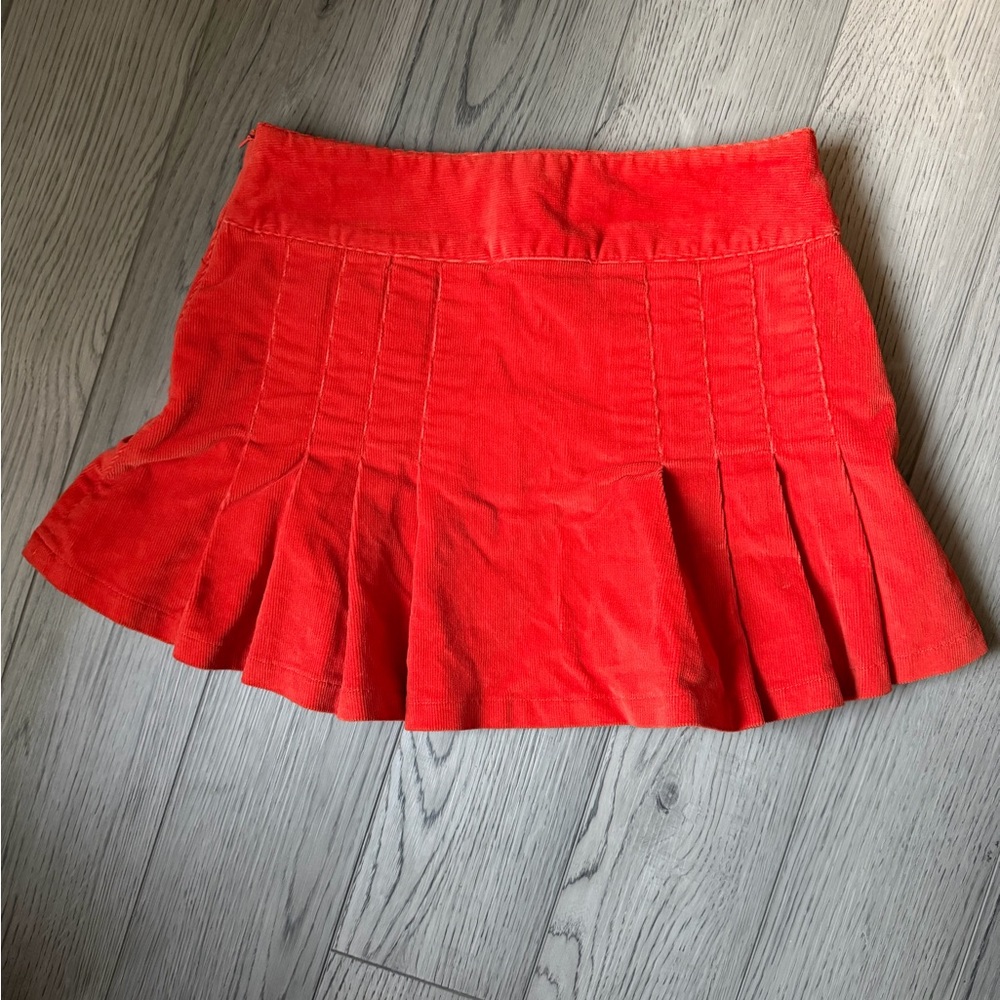 Y2K Le Tigre vintage corduroy Orange Mini Skirt size small - Picture 2 of 8